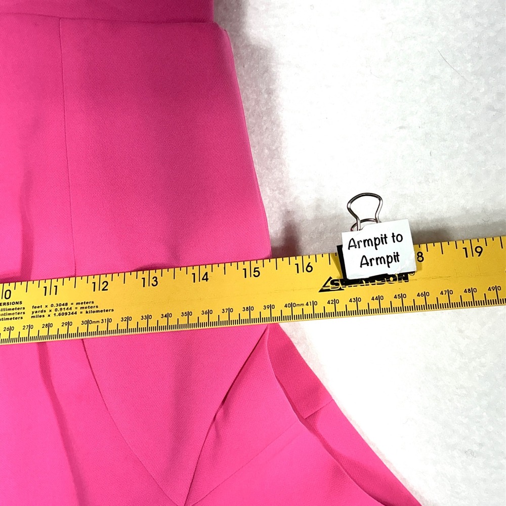 Ted Baker Size 1 US 4 Dress Hot Pink Beaded Neckline Fit Flare Foppar MSRP $325 - Picture 5 of 9